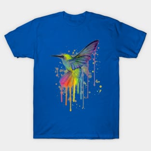 humming bird of watercolor rainbow T-Shirt